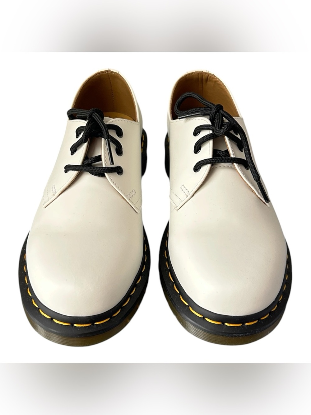 NWOT Dr. Martens 1451 White Leather Derby Shoes with Black Laces